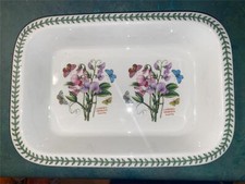 Portmeirion botanic garden casserole bowl 13 1/2 9 1/2 no cracks crazing chips 