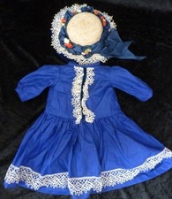 DRESS & HAT FOR ANTIQUE DOLL