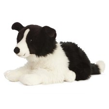Lying Border Collie Plush Soft Toy (with collar) by Living Nature. Gift 49cmL