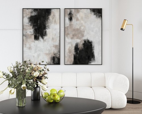 Black and beige white neutral - white,