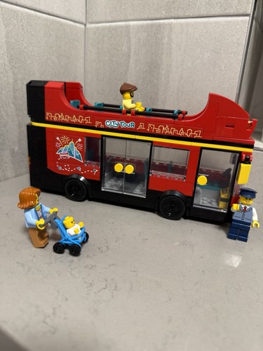 Lego city red double decker - red, double-decker