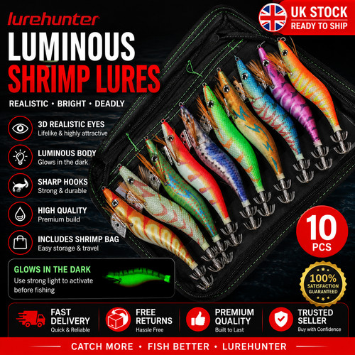 10pc luminous squid - 10pc, lures