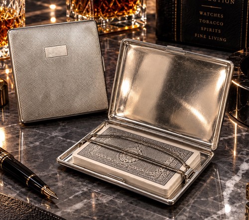 Vintage silver tone - tone, cigarette