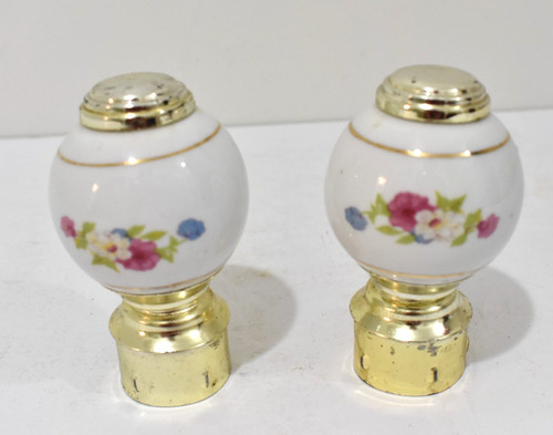 Pair brass porcelain - pair,