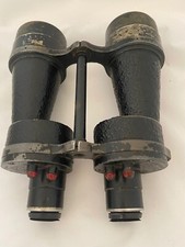 Binoprism N.5 MK 4x 7 Vintage WW2 Military Binoculars With Red Top Screws Cased