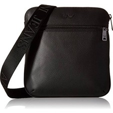 Armani Jeans Men's Leather Small Shoulder Bag Brown