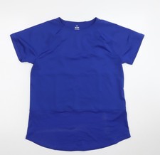 Under Armour Women Blue Large Short Sleeve Mesh Back Gym T-Shirt