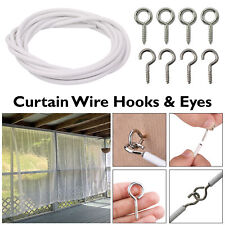 2-25 Meters Net Curtain Wire and Hooks Picture Hanging Rope Bathroom Cord