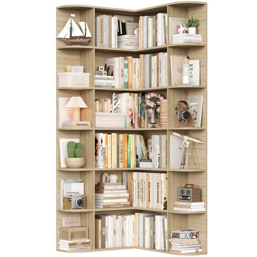 Shaped corner bookcase with - bookcase,