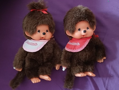 Monchichi pair approx 19cm - pair,