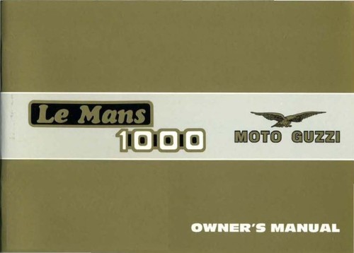 Moto guzzi owners manual book - moto,