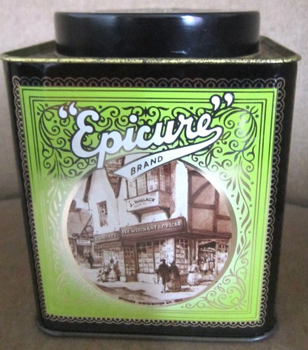 Vintage epicure tea tin - tin, /