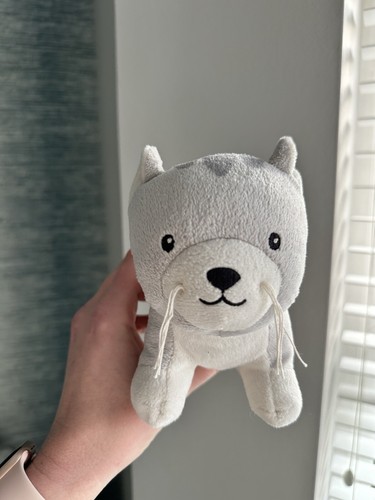 Cute grey white soft toy - white,