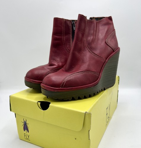 Fly london dark red leather - london,