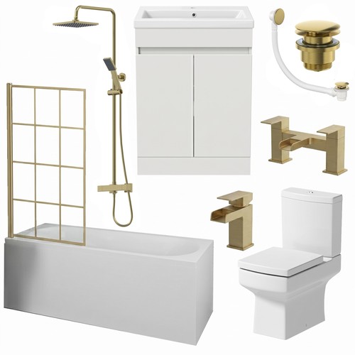 Complete bathroom suite brass - complete,