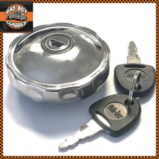Classic Mini Stainless Steel Like Chrome Locking Fuel Petrol Cap With 2 Keys 