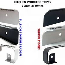 KITCHEN WORKTOP TRIMS STRIP END CAP CORNER STRAIGHT JOINT SILVER BLACK 40mm 30mm