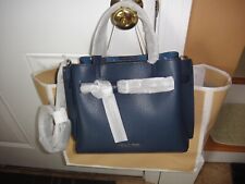 NEW MICHAEL KORS EMILIA SMALL NAVY BLUE MARINE SATCHEL CROSSBODY BAG $498.00