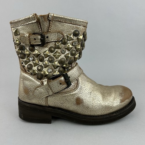 Ash gold leather biker - leather, harness