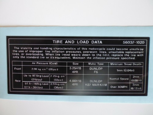 Kawasaki z1r tire and - tire, load