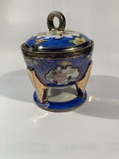 genuine samurai china, Hand painted Sugar Bowl With Cloisonné Style Decoration