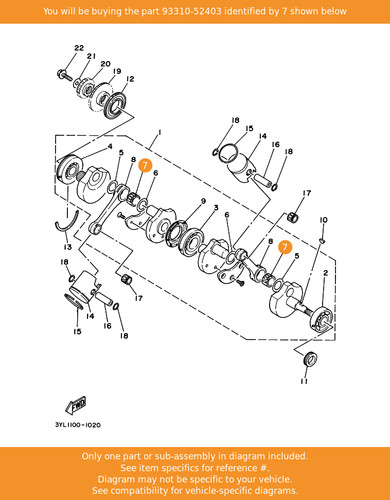 Yamaha bearing 93310 52403 - bearing,, 93310-52403