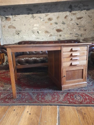 Vintage oak desk - oak,