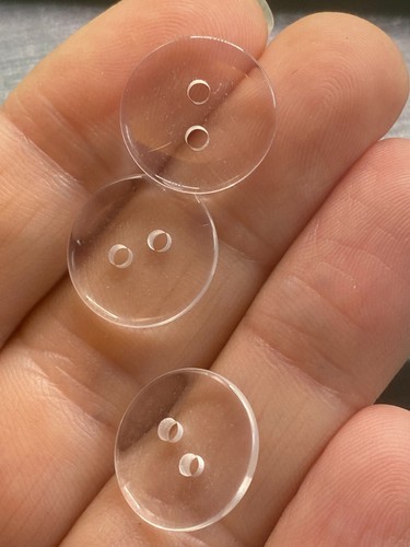 15mm clear transparent - clear, buttons