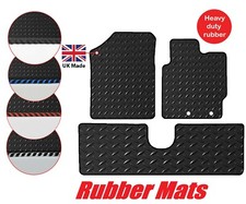 Tailored 3mm Rubber Car Floor Mats Toyota Yaris 2011 Onwards  2 Clips