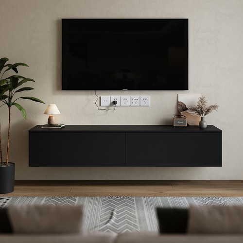 160cm black floating unit - 160cm,