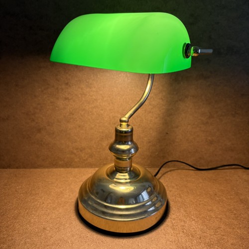 Bankers desk lamp green - desk, glass