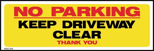 Parking keep driveway clear - no,