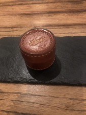 Leather Collar Stud Box Vintage Retro Round Jewellery Travel