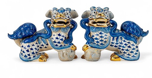 Pair blue white porcelain - white,