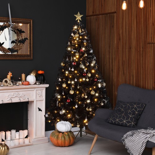 6ft black pre lit artificial - 6ft,