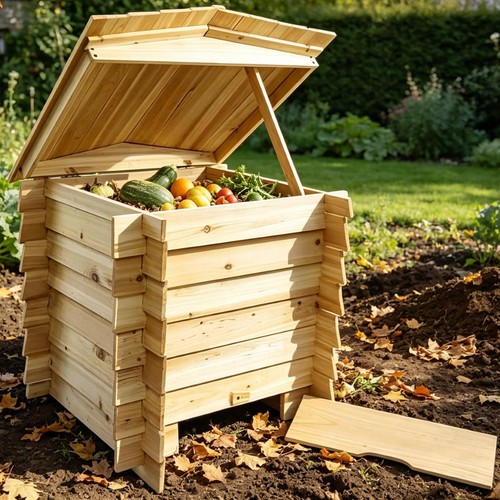 300l wooden slatted garden - wooden,