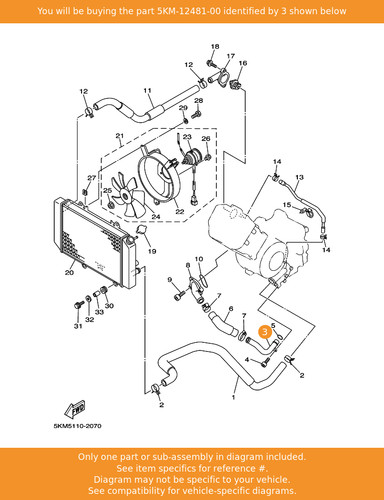Yamaha pipe 5km 12481 - yamaha, 5km-12481-00