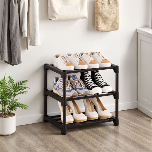 Tier shoe rack compact metal - 3,