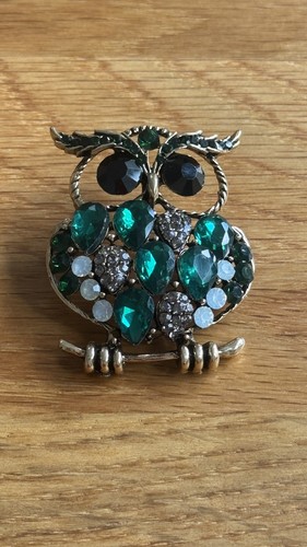 Luxury rhinestone owl - rhinestone, brooch