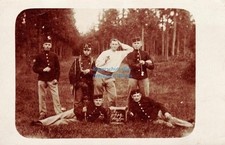 Photo postcard probably soldiers from Switzerland? shako