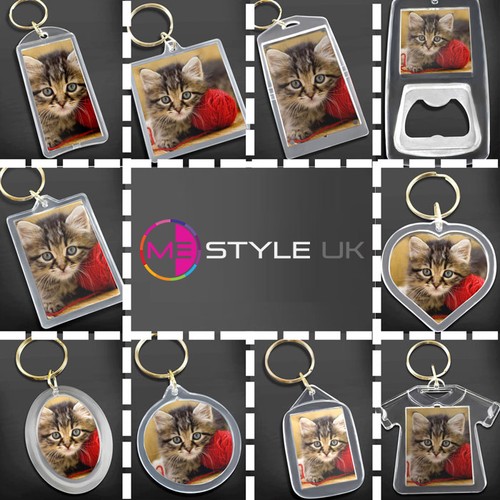 Blank clear acrylic keyrings - blank,