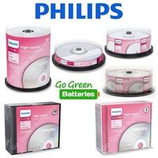 Philips DVD-R DVD-RW Blank Recordable Rewritable Discs 4.7GB 5/10/25/50/100 Pack