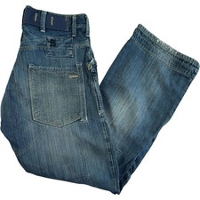 G-Star Raw 3301 Jeans Fire Elwood Men's 30W 32L Denim Blue Distressed Designer