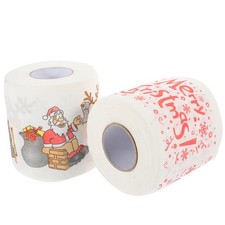  2 Roll Christmas Tissue Party Toilet Paper Xmas Novelty Bathroom Tissues