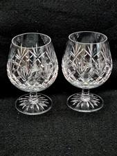 SET OF 2 EDINBURGH CRYSTAL BRANDY GLASSES WITH RAMPANT LION STAMP MARK