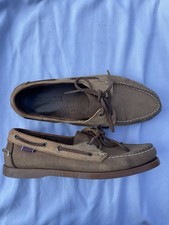 Sebago Docksides Brown Leather Deck Shoes Boat UK 8.5 EU 42.5