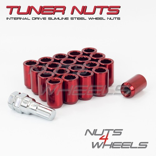Red tuner wheel nuts - tuner,