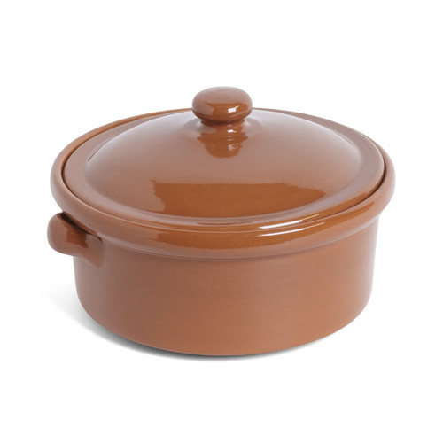 Terracotta casserole dish with - terracotta,