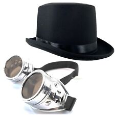 Black Top Hat Silver Goggles