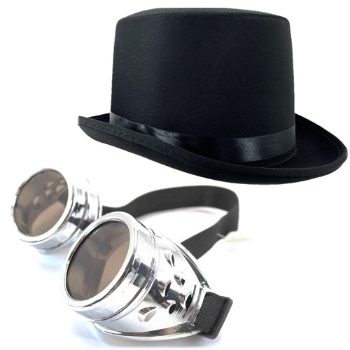Black top hat silver - black,